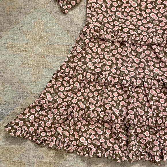 NWT and BOGO!! Kidpik Brown Daisy Ruffle Tiered Dress - Picture 4 of 10